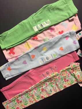Garanimals Kids Leggings Variety Pack - Green, Pink, Light Blue, Floral